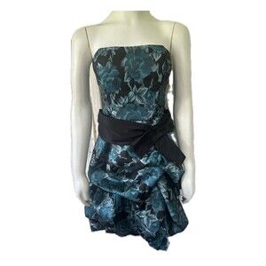 Dancing Queen NWT Strapless Floral Bubble Tiered Cocktail Semi Formal Dress M